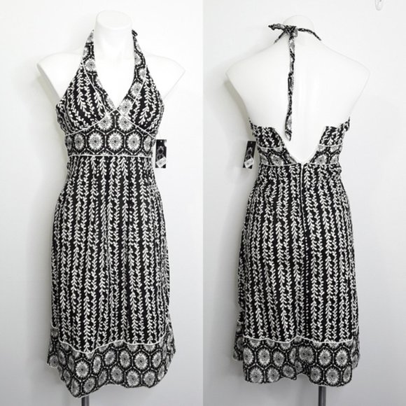 Trixxi | Macys Black / White Halter Top Dress NWT sz 3 - Picture 2 of 7